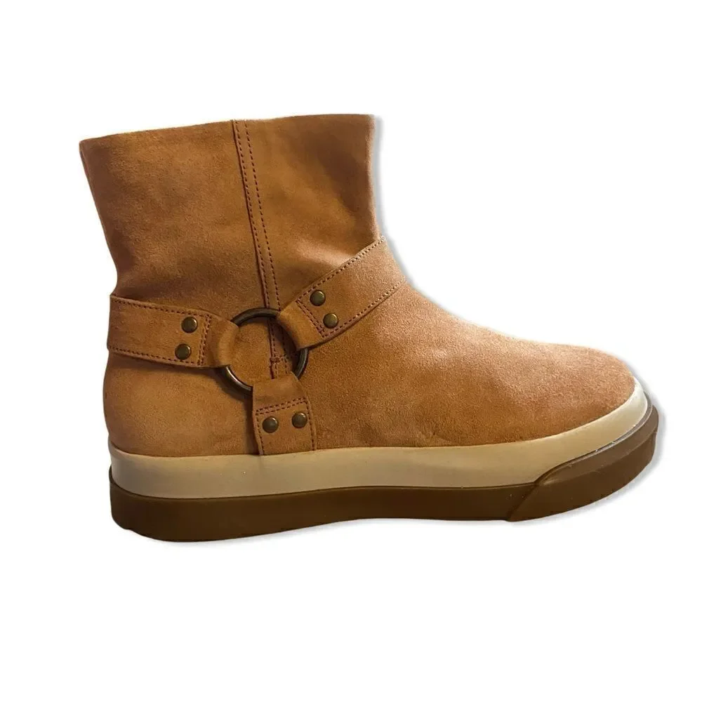 NEW Free People Bodhi Harness Sneaker Bootie Tan Suede boots shoes moto boho 10